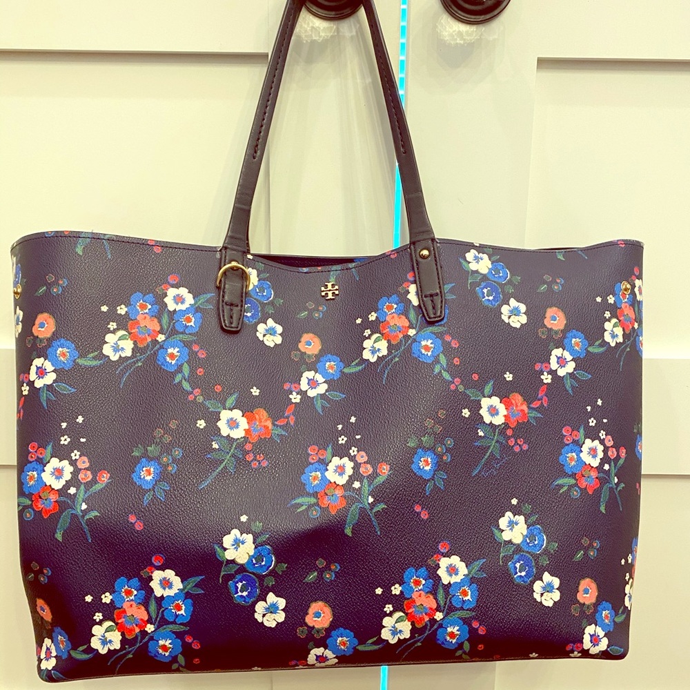COPY - Tory Burch Kerrington in Pansy Bouquet Bag & Wallet and cosmetic pouch